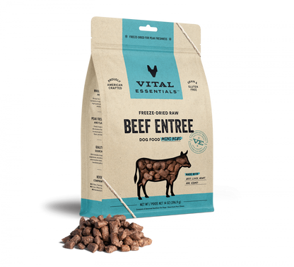 Vital Essentials Freeze Dried Grain Free Beef Mini Nibs Entree for Dogs Food