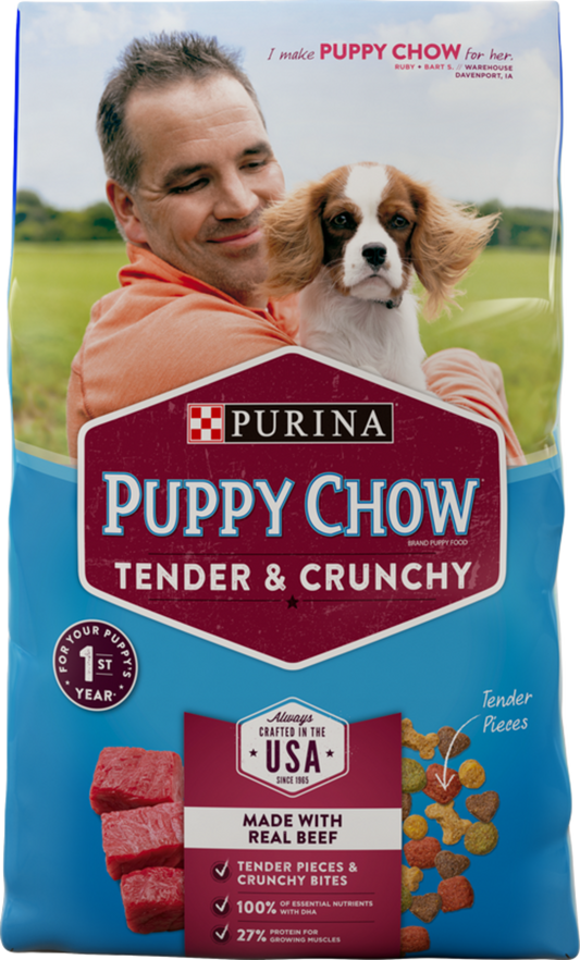 Purina Puppy Chow Tender and Crunchy Beef Recipe Dry Dog Food