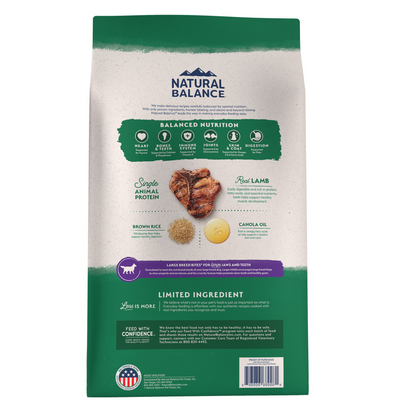 Natural Balance Limited Ingredient Lamb & Brown Rice Large Breed Recipe Dry Dog Food