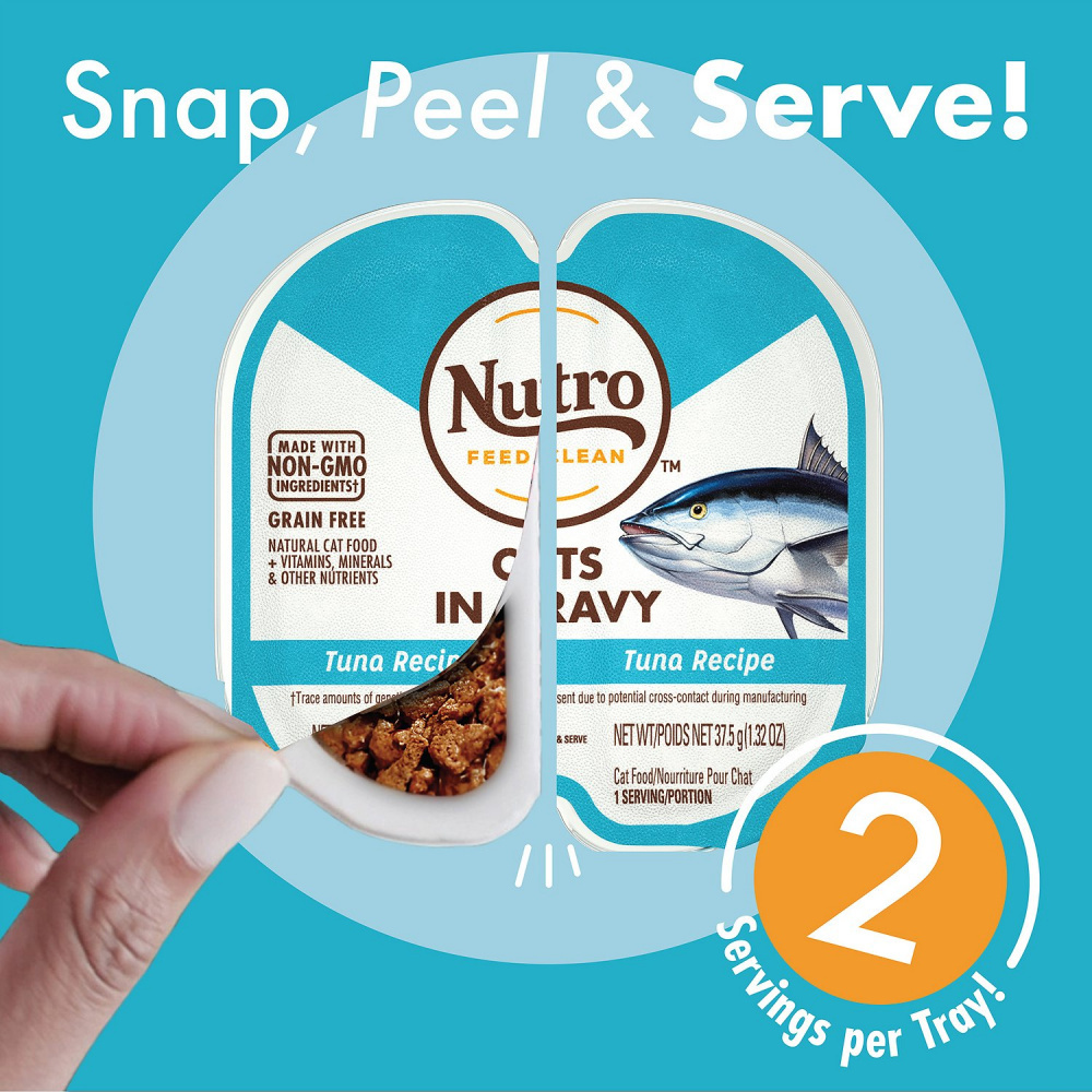 Nutro Perfect Portions Grain Free Cuts In Gravy Real Tuna Recipe Wet Cat Food Trays