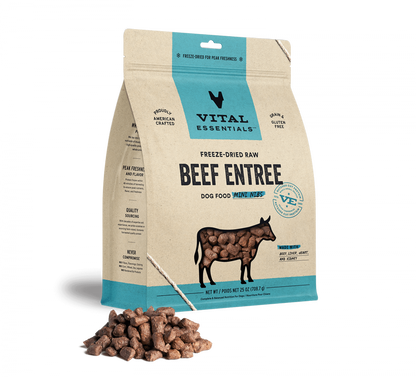 Vital Essentials Freeze Dried Grain Free Beef Mini Nibs Entree for Dogs Food