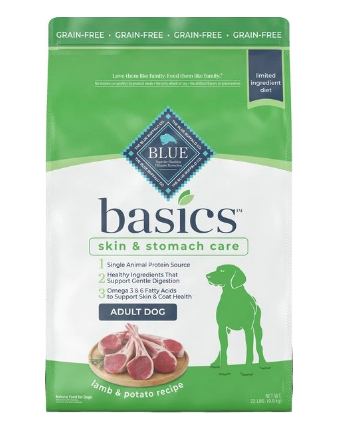 Blue Buffalo Basics Adult Skin & Stomach Care Grain-Free Lamb & Potato Recipe Dry Dog Food