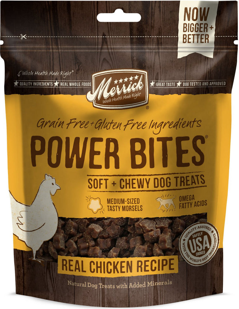 Merrick Power Bites Grain Free Chicken Recipe Dog Treats