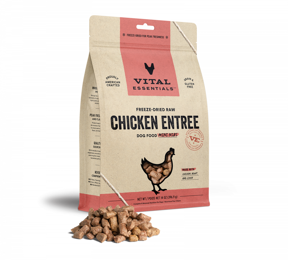 Vital Essentials Freeze Dried Grain Free Chicken Mini Nibs Entree for Dogs Food