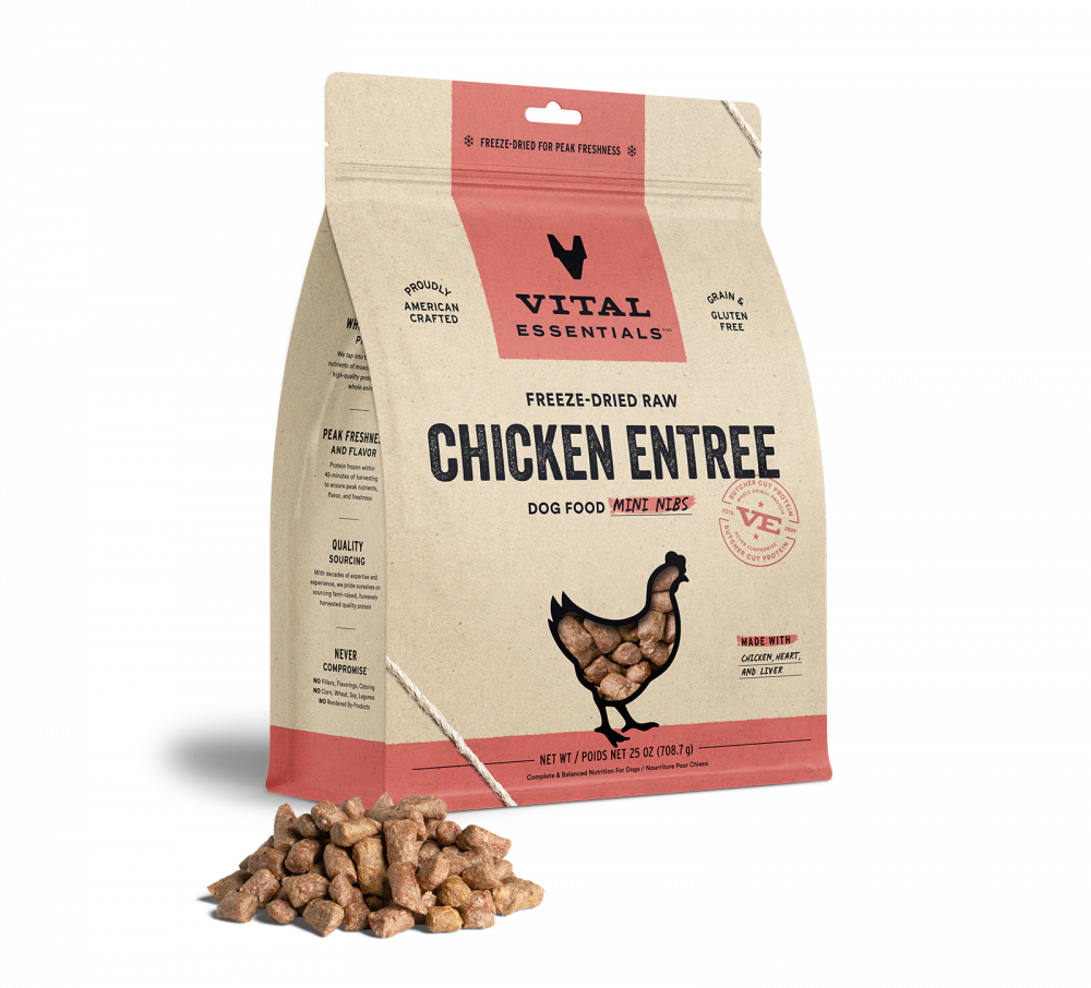 Vital Essentials Freeze Dried Grain Free Chicken Mini Nibs Entree for Dogs Food