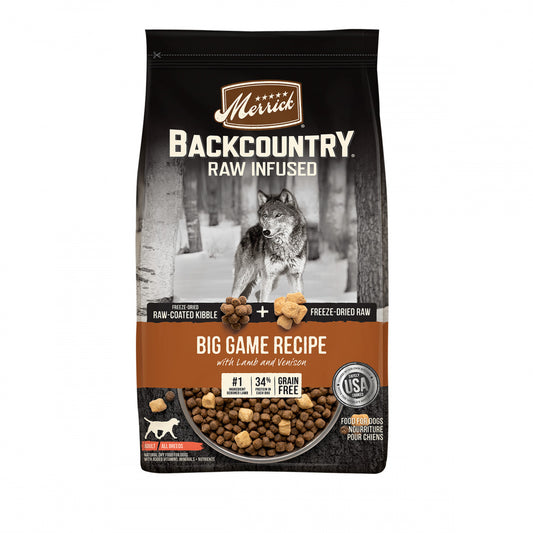 Merrick Backcountry Raw Infused Grain Free Big Game Recipe Freeze Dried Dog Food