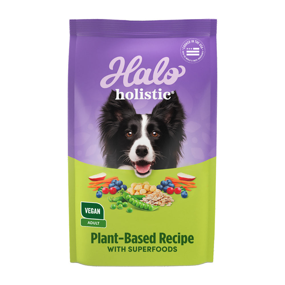 Halo Holistic Adult Dog Vegan Plant-Based Recipe with Superfoods Dry Dog Food